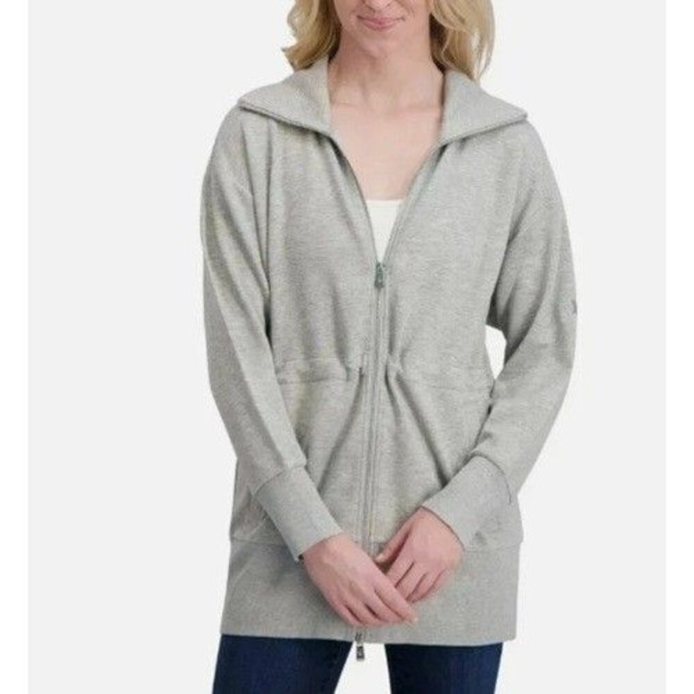 Converse Womens Anorak Full Zip Lounge Jacket Gray NWT Size Small Fleece Knit